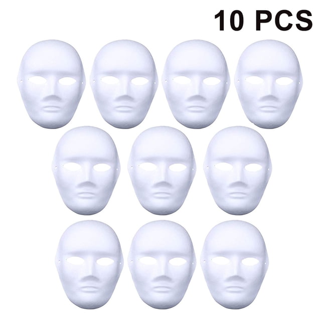 Máscara de Halloween de 10 piezas Máscaras de plástico para manualidades y pintura para niños ideales para fiestas de cumpleaños infantiles y carnaval. Xemadio 2034436-1