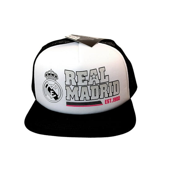Compatible with RHINOXGROUP Real Madrid C.F. Authentic Official Licensed Soccer Cap (One Size, Real Madrid 9) White