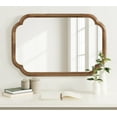 thumbnail image 7 of Kate and Laurel Glenby Transitional Scalloped Wall Mirror, 24 x 36, Rustic Brown, Wooden Farmhouse Bathroom Mirror with Rounded and Stepped Frame Profile, 7 of 7