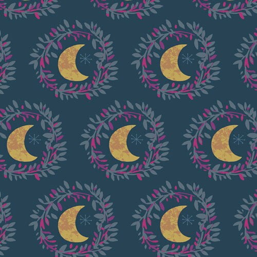 'Blue Purple moon, Art Gallery Lunar Illusion Flame quilting cotton, Sold By The Quarter Yard'