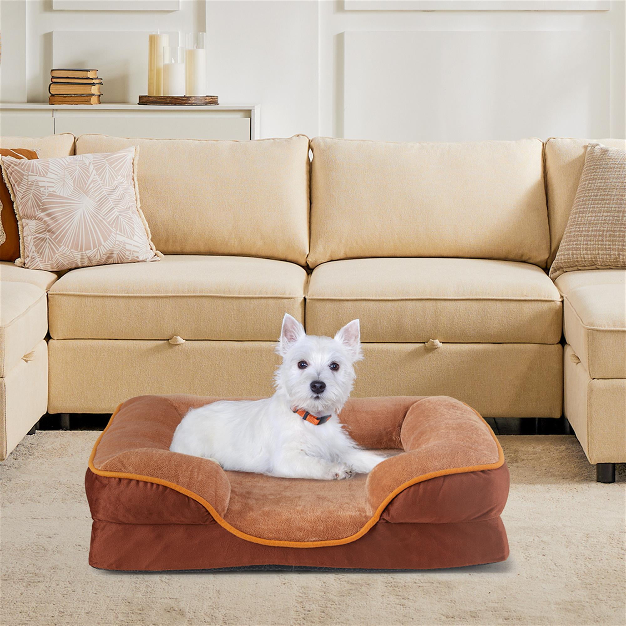 Kadyn 28"x23" Orthopedic Dog Bed for Small Dogs and Cats, Waterproof Dog Sofa Beds, Supportive Foam Pet Couch Bed with Removable Washable Cover, Brown Kadyn 28"x23" Orthopedic Dog Bed for Small Dogs and Cats, Waterproof Dog Sofa Beds, Supportive Foam Pet Couch Bed with Removable Washable Cover, Brown