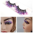 thumbnail image 4 of Happydeer 1 Pair Luminous False Eyelashes Vibrant Color Sequins Design Sparkling Good Ductility Shiny Visual Effect Exaggerated Thick 3D Fake Eyelashes Stage Makeup for Lady, 4 of 13