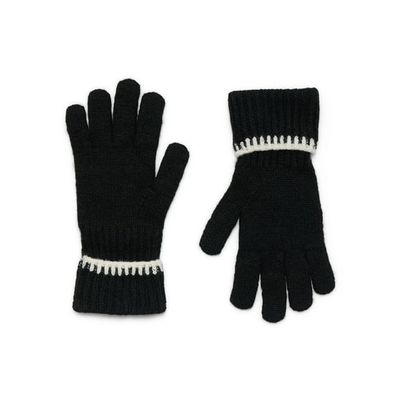 Time and Tru Women's Whipstitch Gloves, One Size, Black Soot