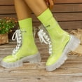 thumbnail image 5 of Women's Transparent Mid Calf Boots Lace Up Platform Combat Ankle Booties Non Slip Water-proof Clear Shoes, 5 of 8