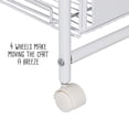 thumbnail image 6 of Honey-Can-Do 4-Tier Metal Slim Rolling Cart with 3 Drawers, White, 6 of 11