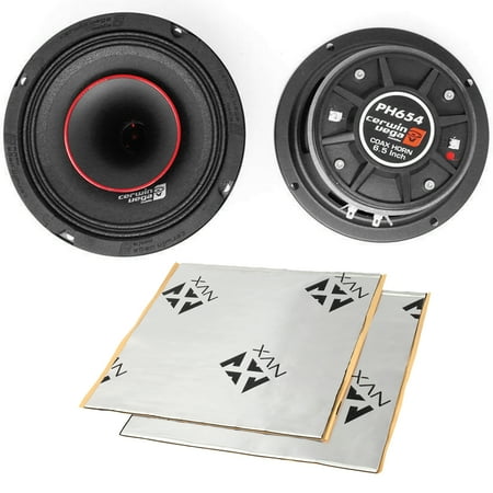 Cerwin-Vega PH654 6.5" PRO Series Full-Range Coaxial Car Speakers 600W + NVX SDSK2 Sound Damping