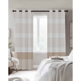 thumbnail image 3 of Brown Stripe Blackout Curtains 54 Inches Long for Bedroom, Modern Rustic Horizontal Brown Striped Thermal Insulated Room Darkening Black Out Window Curtain Panels Grommet Drapes for Living Room, 3 of 8