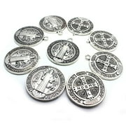 Saint Benedict Nursia Patron Against Evil Medal Pendant 1.18 inches Diamter Saint Christopher/Michael/ Jude Necklace