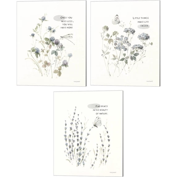 Great Art Now Au Naturel by Lisa Audit 3 Piece Canvas Art Set Each 12"W x 15"H