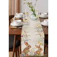 thumbnail image 2 of Table Runner Dresser Scarf 13 x 48 Inch Spring Easter Bunny Rabbits Wildflowers Flowers Leaves Retro Table Runners Non-Slip Heat Kitchen Dining Table Decor for Indoor Outdoor Home Party Decoration, 2 of 7