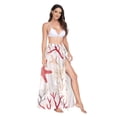 thumbnail image 2 of FORMRS Womens Long Sarong Beach Wrap Semi-Sheer Bikini Skirt Bathing Swimsuit Cover Up, Light Starfish, 2 of 7