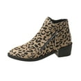 thumbnail image 2 of Women's Low Heels Ankle Boots Fashion Leopard Print Round Toe Flat Sole Ankle Zipper Boot Comfortable Casual Shoe Women Low-Heels Non-Slip Ankle Shoes, 2 of 8