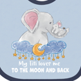thumbnail image 4 of Inktastic My Titi Loves Me to the Moon and Back Elephant Family Boys or Girls Baby Bib, 4 of 4
