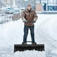 thumbnail image 4 of Costway 36" Snow Shovel Pusher with 10" Inflatable Wheels Adjustable Handle & Head Black, 4 of 10
