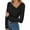 Black, variant on UJNDER Women's Autumn Long Sleeve Asymmetrical Collar Ruffle Detail Slim Fit Blouse for Daily Elegant Outfits Khaki Brown