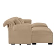 thumbnail image 5 of 119'' Extra Large 3 Seat U Shaped Sectional Sofa, Deep Seat Couch With Storage Seats and Storage Ottomans, Modern Velvet 3 Seater Sofa With Soft Backrest and Seat Cushion, Tan, 5 of 9