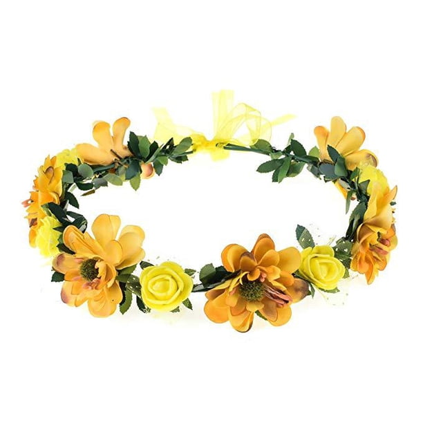 Vestido de novia con corola de flores de rosa, corona de cinta ajustable, corona europea y americana