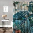 thumbnail image 2 of Orinice   Sea Turtle Shower Curtain Sets,Bathroom Sets with Shower Curtain, Toilet Lid Rug, Contour Mat and Bath Mat, Shower Curtain with 12 Hooks for Bathroom Set Decor, 36x72, 2 of 7
