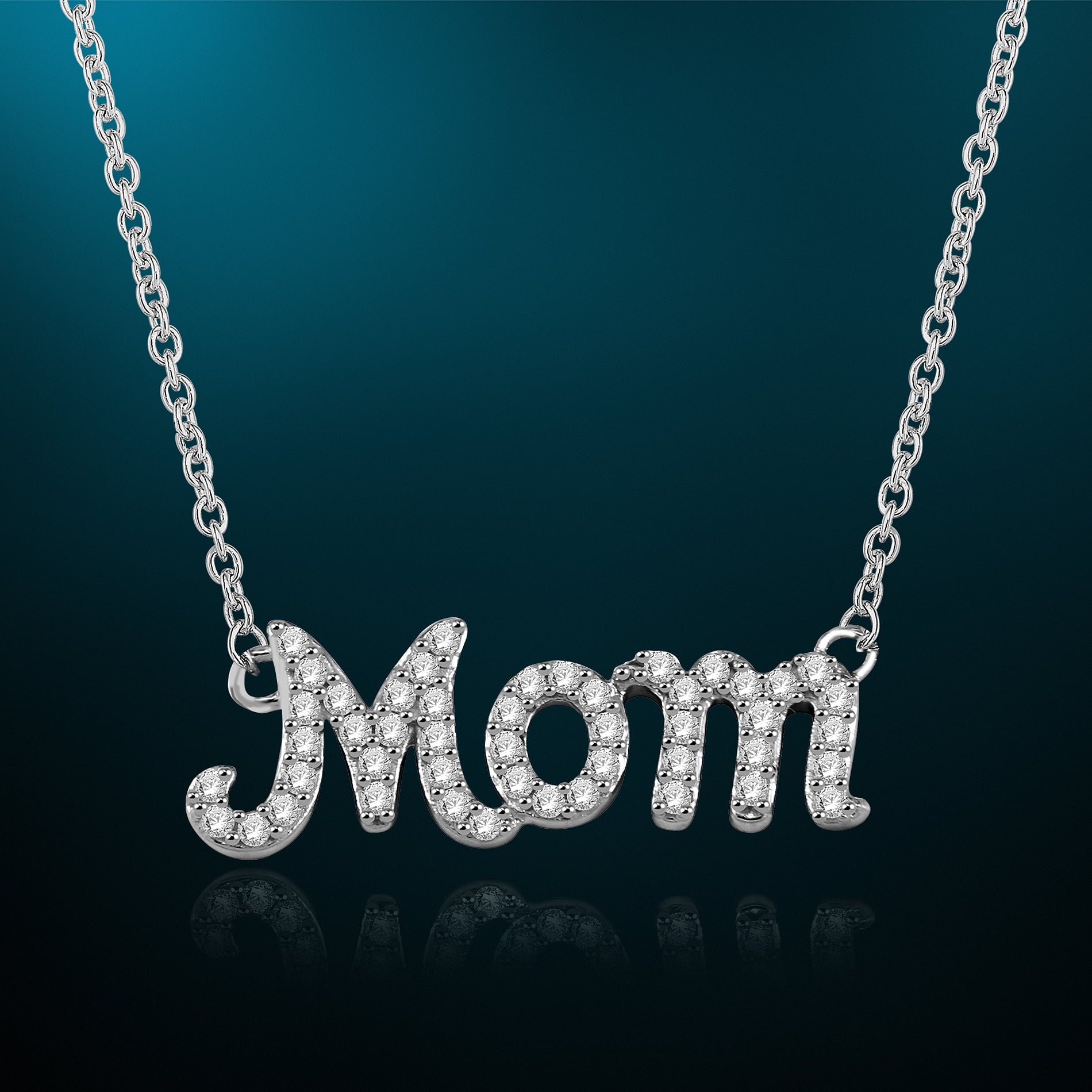 NATALIA DRAKE 1/4 Cttw Diamond Mom Necklace with 18 Inch Chain for Women in  Rhodium Plated Sterling Silver (Color H-I / Clarity I1-I2)