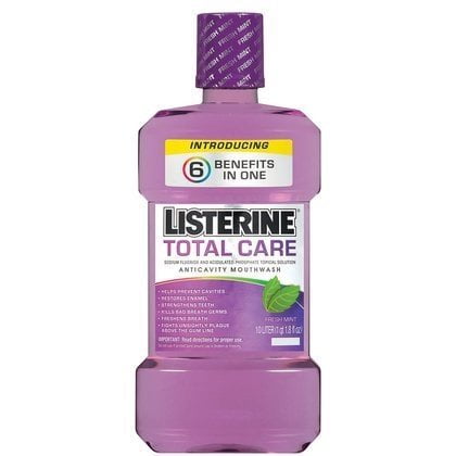 Listerine Total Care 1l Size 33.8z Listerine Total Care Anticavity Mouthwash Fresh Mint 1 Liter