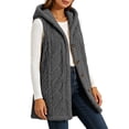 thumbnail image 5 of Diufon Fleece Vest Women Sleeveless Button Down Flannel Hooded Cardigan Fall Winter Thickened Warm Outerwear, 5 of 10