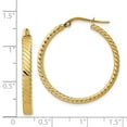 thumbnail image 2 of 14k Yellow Gold Patterned Hoop Earrings - Measures 32.25x31mm Wide 3mm Thick, 2 of 2
