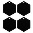 thumbnail image 1 of Paquete de 4 manteles de trivet de silicona, almohadilla de silicona hexagonal, protectores de sartén, tapete resistente al calor, negro, 1 of 7