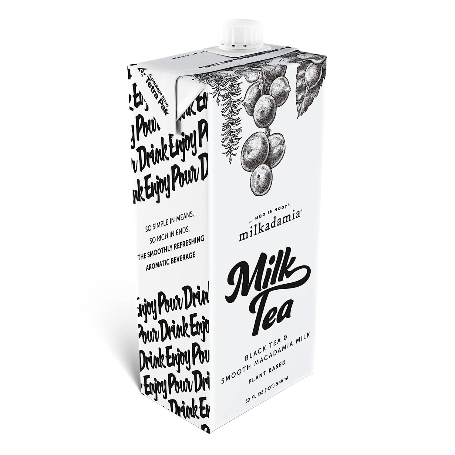 milkadamia Milk Tea - 32 Fl Oz (Pack of 4) - Plant Based Tea