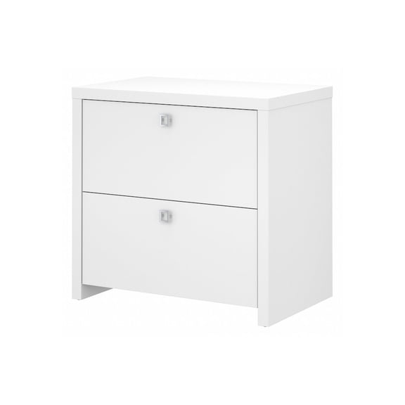 Echo 2 Drawer Lateral File Cabinet in Pure White - Engineered Wood