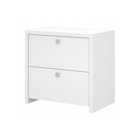 Echo 2 Drawer Lateral File Cabinet in Pure White - Engineered Wood