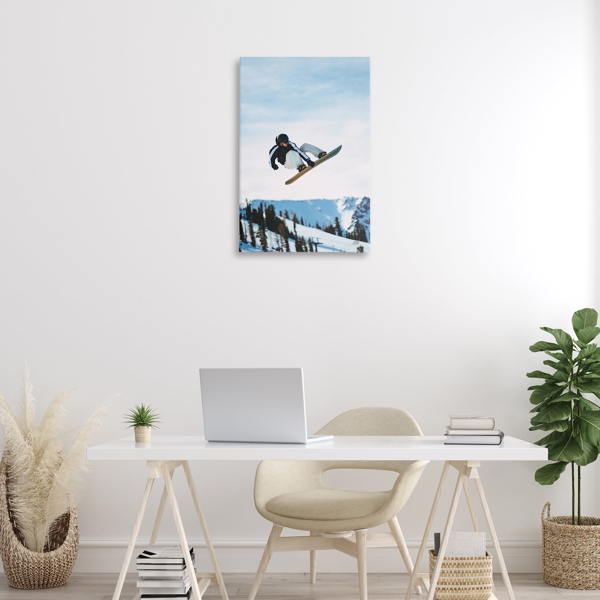 Stupell Industries Snowboarder Air Tricks Sports Photography Wrapped Canvas Art Print Wall Art, 20 x 30