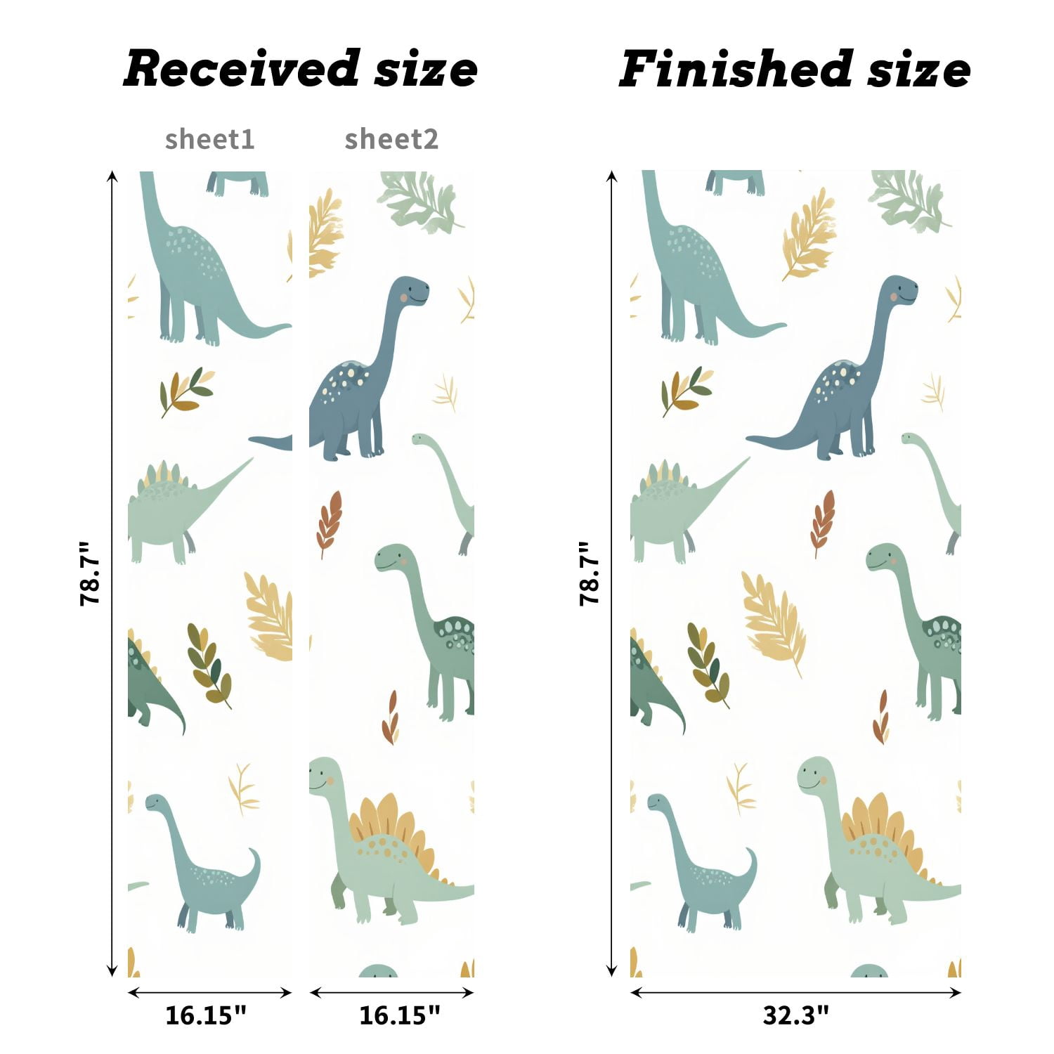 Self Adhesive Vinyl Refrigerator Wrap Set Cute Dinosaurs Foliage Door Mural Removable Fridge Sticker Peel and Stick&nbsp;Full Door Cover Decal Kitchen Bar Decor
