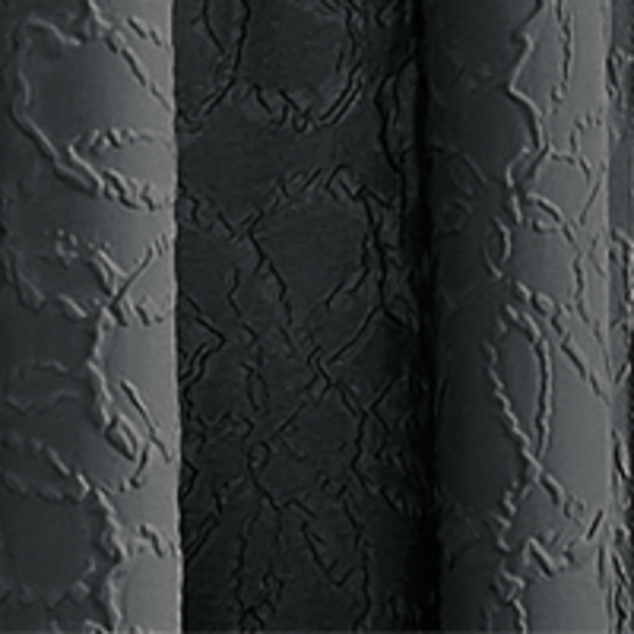 (2 pack) Mainstays Microsculpt Floral Rod Pocket Curtain Pair, Set of 2, Black, 37 in x 63 in