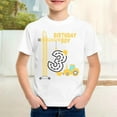 thumbnail image 2 of Huowey Toddler Shirt Outdoor Sports Summer Short Sleeve Cotton Casual Crewneck Truck Excavator Graphic T Shirt Everyday Wear Tee Tops,White,3-4 Years, 2 of 4
