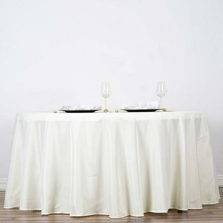 

Efavormart 132 Ivory Polyester Round Tablecloth