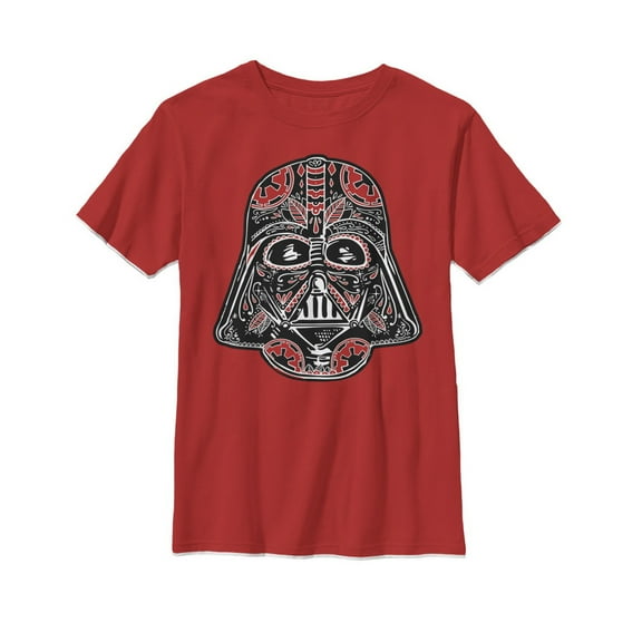Boy's Star Wars Darth Vader Artistic Helmet  Graphic Tee Red X Small