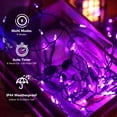 thumbnail image 5 of TETOU Halloween Lights, 33ft 100 LED Battery Halloween Lights, 8 Modes String Lights with Timer, Indoor Outdoor Waterproof mini Lights String for Halloween Bedroom Patio Decor - Purple, 5 of 7
