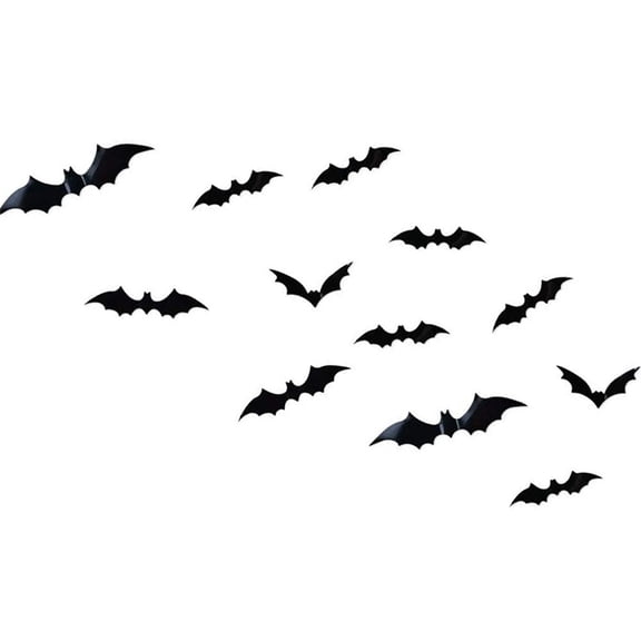 72 Pack Halloween Bat Wall Stickers, 3D Bat Decals For Window Wall Decoration, Bat Sticker Party Background Decor, Seasonal Home Display Accent