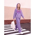 thumbnail image 2 of PatPat Kids Clothes 2 Piece Hoodie Outfit Set Butterfly Graphic Sweatshirt Pants Purple 6-7Y, 2 of 12