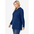 thumbnail image 3 of Woman Within Plus Size Waffle-Thermal Lace-Up Hoodie, 3 of 4