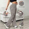 thumbnail image 4 of SwiftWear Women's Cargo Flare Leggings High Waist Workout Yoga Pants with Pockets, Stretchy Athletic Running Joggers​, 4 of 8