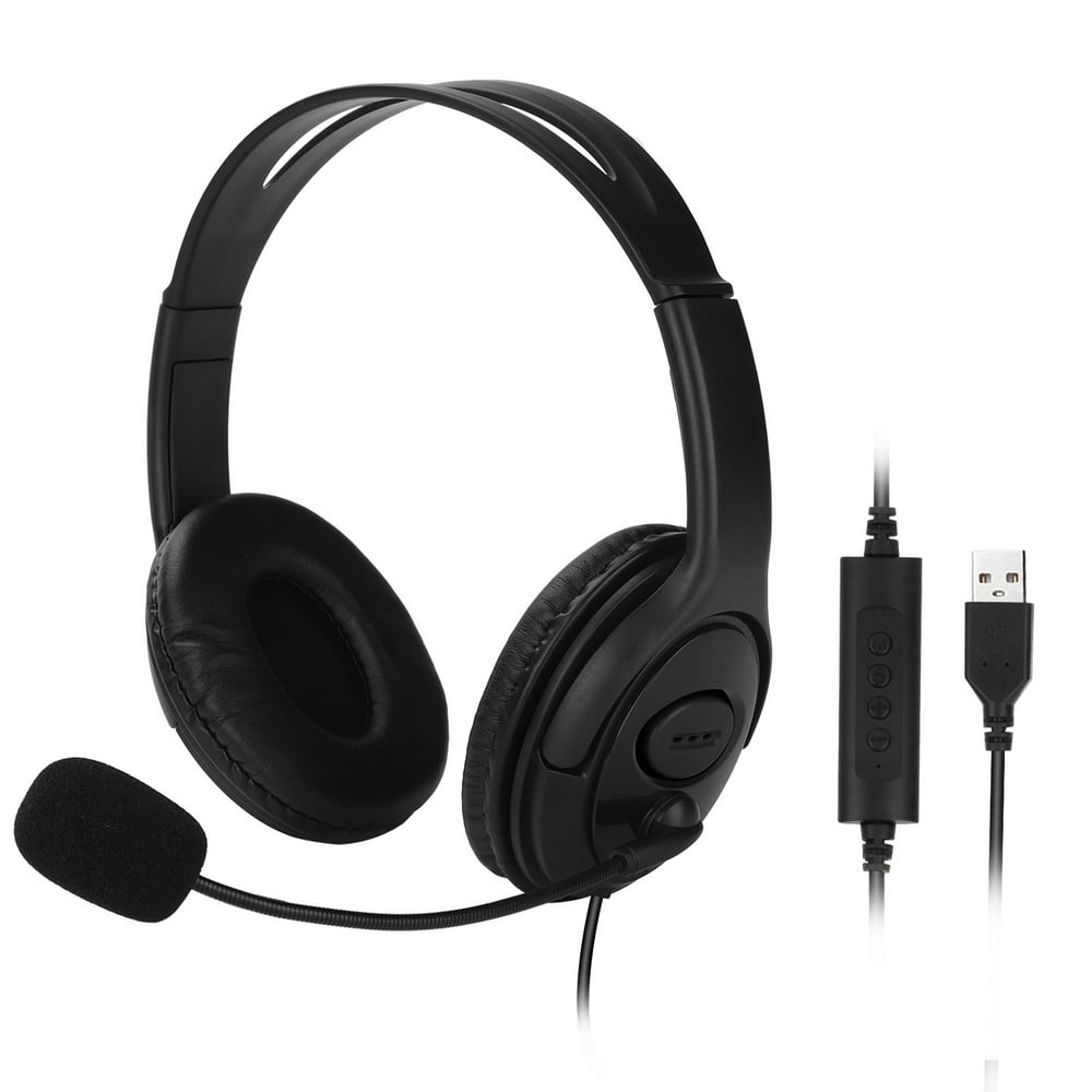 USB Headset with Microphone, Comfort-fit Office Computer Headphone, On ...