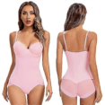 thumbnail image 5 of Underwire White Bodysuit Women Shapers Stretch Solid Color Silky Underwear Bodysuits Shapewear Burgundy, 5 of 5