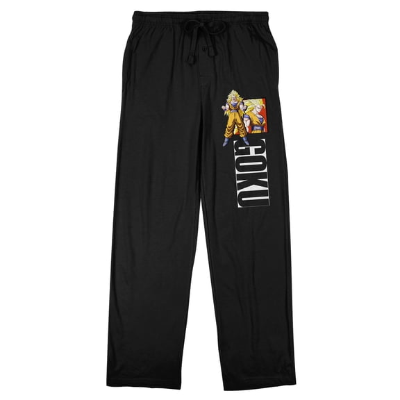 Dragon Ball Z Goku Super Saiyan 3 Men'S Black Sleep Pants-Medium