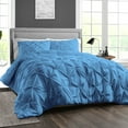 thumbnail image 2 of SGI Bedding 100% Egyptian Cotton 3PC Pinch Duvet Cover King Mediterranean Blue, 2 of 7