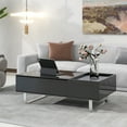 thumbnail image 2 of Tensun Black Lift Top Coffee Table - 45 Inch Contemporary Center Table with Drawer and Metal Frame Legs, High-Gloss Surface, Ideal for Living Room, 2 of 5