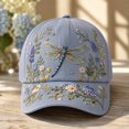 thumbnail image 6 of Garden Hats for Women Embroidered Vintage Baseball Cap, Floral Breathable Adjustable Sun Hat, Dad Cap, 6 of 7
