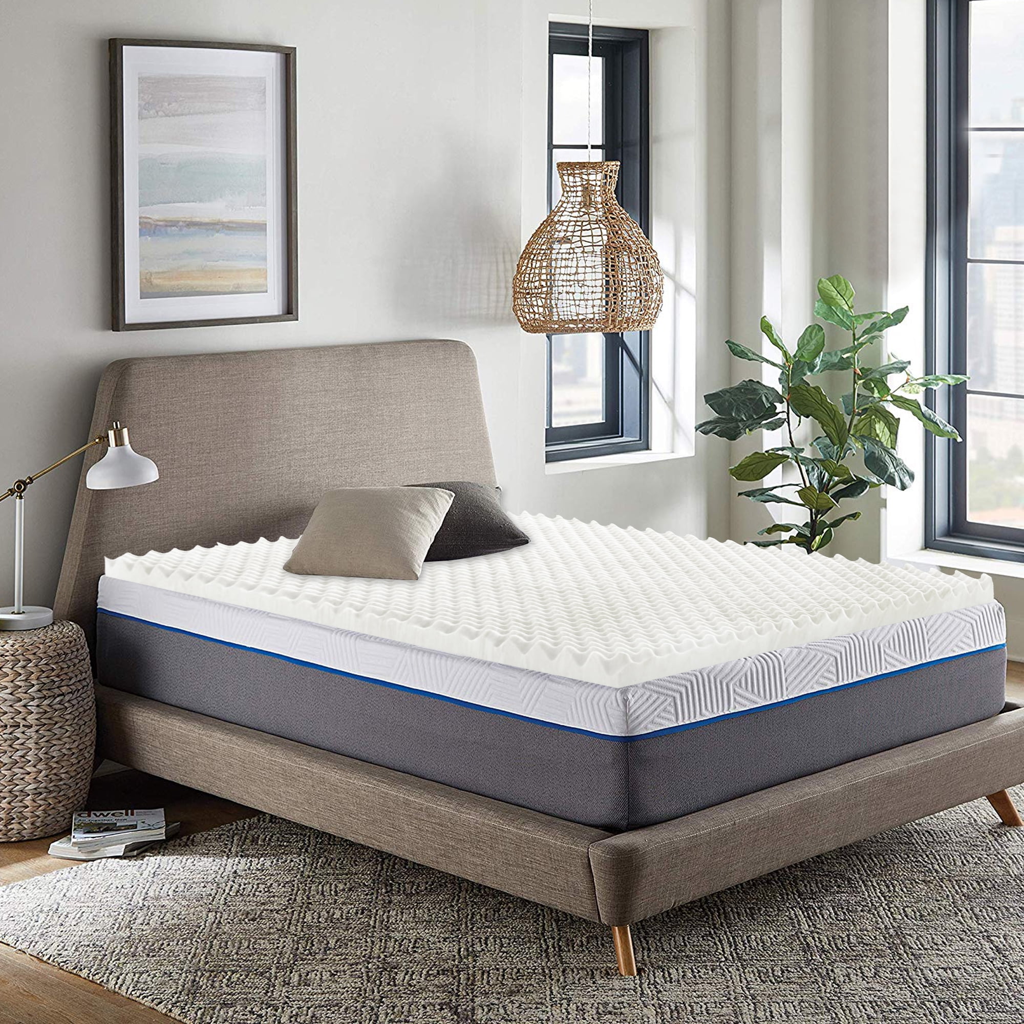 Continental Sleep, 1” Convoluted CertiPUR-US Foam Mattress Topper, Twin