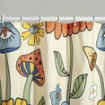 thumbnail image 5 of 70s Retro Boho Floral Psychedelic Shower Curtain in Yellow Orange, Funky Mushrooms Flowers and Eyes Trippy Hippie Vintage Fabric Shower Curtain Set Cottage-core Abstract Aesthetic Bathroom Decor, 5 of 6