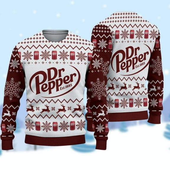 Dr Pepper Christmas Sweater, Soft Drink Ugly Sweater, Beverage Holiday Sweater, Soda Bottles Xmas Sweater, Diet Dr Pepper Ugly Sweater